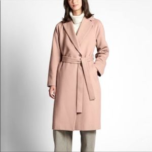 NWT Uniqlo Wool Blend Dusty Pink Wrap Coat Size XS